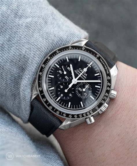 omega speedmaster pro with strap coated nylon fabric|omega speedmaster moonwatch chronometer.